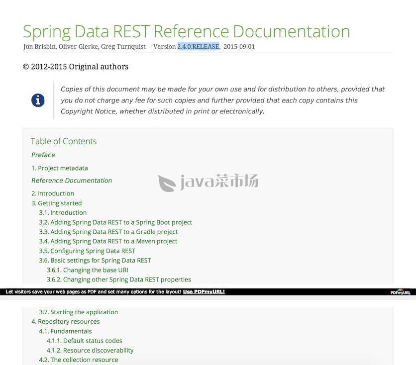 spring data rest documentation